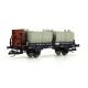 Vůz na vápno, DR, „VEB Stickstoffwerke Piesteritz“, s brzdařskou budkou, III. epocha, TT, Tillig 14705