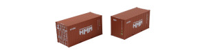 Set dvou 20‘ kontejnerů HMM, high cube, VI. epocha, H0, DOPRODEJ, IGRA MODEL 98010018