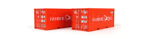 Set 2 kontejnerů Hamburg Süd LC, H0, DOPRODEJ, IGRA MODEL 98010053