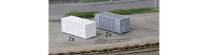 Stavebnice, bílé a šedé kontejnery, 2 + 2 kusy, H0, IGRA MODEL 66818211