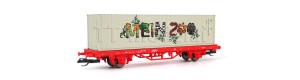 Kontejnerový vůz Lgs s jedním 40' kontejnerem "Mein ZOO", START, VI. epocha, TT, Tillig 17483