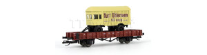 Nízkostěnný vůz s nákladem přívěsu „Kurt Uhlemann“, DR, III. epocha, TT, Tillig TT Club 2023, Tillig 502497