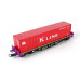 Plošinový vůz Sgmmns 4505, ERR, s kontejnerem K Line, VI. epocha, H0, DOPRODEJ, Tillig 76775