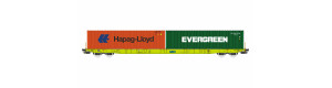 Kontejnerový vůz Sggnss-XL GATX se dvěma kontejnery – Hapag Lloyd + Evergreen, VI. epocha, H0, IGRA MODEL 96010095