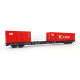 Kontejnerový vůz Sggnss-XLs AITX s 20' kontejnerem Cai a 40' kontejnerem "K"line, VI. epocha, H0, IGRA MODEL 96010086