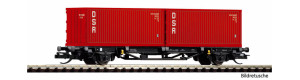Plošinový vůz, DR, se dvěma kontejnery DRS, IV. epocha, TT, Piko 47727