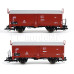 Set dvou nákladních vozů Kmmgks 58 s posuvnou střechou, DB, III. epocha, TT, Tillig 01032