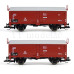 Set dvou nákladních vozů Kmmgks 58 s posuvnou střechou, DB, III. epocha, TT, Tillig 01032