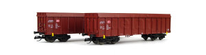 Set dvou otevřených čtyřnápravový vozů Ealos-x, DB AG, VI. epocha, TT, Tillig 01037