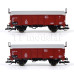 Set dvou nákladních vozů Kmmks 51 s posuvnou střechou, DB, III. epocha, TT, Tillig 01076