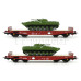 Set dvou plošinových vozů Rmms 3960 naložených tanky typu BMP-1, DR, IV. epocha, H0, Tillig 70055