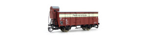 Krytý vůz G02 s brzdařskou budkou, DR, "Plaste aus Schkopau", IV. epocha, TT, Piko 47762