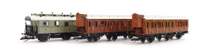 Set tří osobních vozů „Mecklenburgischer Reisezug 2“, M.F.F.E., I. epocha, TT, jednorázová série, DOPRODEJ, Tillig 01048 E