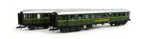 Set dvou vozů „DER-Ferienexpress“, DB, III. epocha, TT, jednorázová série, DOPRODEJ, Tillig 01813 E