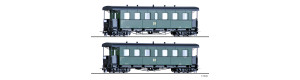 Set dvou úzkorozchodných osobních vozů KB4i, DR, III. epocha, H0e, Tillig 03996