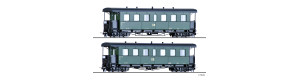 Set dvou úzkorozchodných osobních vozů KB4i, DR, III. epocha, H0m, Tillig 13996