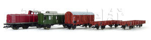 Digitální základní sada s nákladním vlakem a motorovou lokomotivou V100 , DB, III. epocha, TT, Tillig 01213