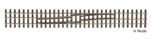 Splítka se změnou strany zprava doleva, 228 mm, H0/H0e, Tillig 85186