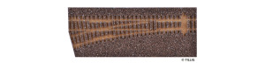 Kolejové podloží pro levou výhybku, hnědé, 15°, H0, Tillig 86512