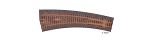 Kolejové podloží pro levou obloukovou výhybku, hnědé, 20,7°, H0, Tillig 86520