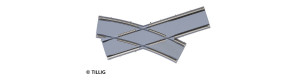 Oblouková křižovatka levá s asfaltem/betonem, tramvajové kolejivo Luna, H0, Tillig 87664