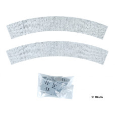 Povrch komunikace s dlažbou, oblouk, 45°, šíře 27 mm, 2 kusy, tramvajové kolejivo Luna, H0, Tillig 87906