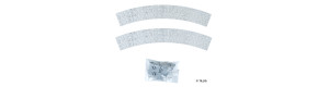 Povrch komunikace s dlažbou, oblouk, 45°, šíře 27 mm, 2 kusy, tramvajové kolejivo Luna, H0, Tillig 87906