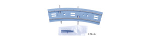 Oblouková kolej bez povrchu, R 204 mm, 25°, s napájením, tramvajové kolejivo Luna, TT/H0m, Tillig 87297
