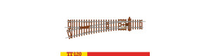 Jednoduchá výhybka levá, 166 mm, 631 mm/15°, TT, Hornby TT8008