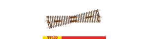 Křižovatka pravá, 166 mm, TT, Hornby TT8018