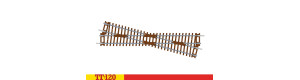 Křižovatka levá, 166 mm, TT, Hornby TT8019
