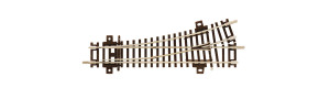 Levá výhybka WL20, délka 128,7 mm, poloměr 365 mm, 20 stupňů, TT, Roco 4080420