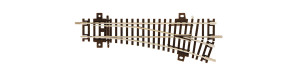 Pravá výhybka WR20, délka 128,7 mm, poloměr 365 mm, 20 stupňů, TT, Roco 4080421