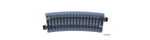 Oblouková kolej s podložím BR 22, R 353 mm/15 st., hnědé pražce, TT, Tillig 83718