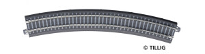Oblouková kolej s podložím BR 31, R 396 mm/30 st., šedé pražce, TT, Tillig 83770