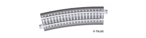 Oblouková kolej s podložím R 32, R 396 mm/15 st., šedé pražce, TT, Tillig 83771