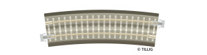 Oblouková kolej s podložím BR 31, R 396 mm/15 st., hnědé pražce, TT, Tillig 83781