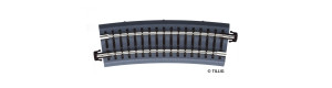 Oblouková kolej s podložím BR 3-ü, přechodová, R 396 mm/15 st., hnědé pražce, TT, Tillig 83782