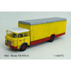 Stavebnice Škoda 706 RTD, stěhovací automobil, čirá kabina se 2 světly, TT, Štěpnička 166db