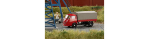 Nákladní automobil Goliath Express 1100, valník s plachtou, světle červený, H0, Auhagen 66022