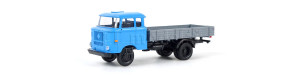 IFA W50L, prodloužená kabina, dřevěná korba, světle modrá, TT, Haedl 121045-03
