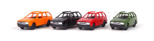 Sada osobních automobilů, 4 kusy, různé barvy, TT, Auhagen 43651