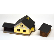 Stavebnice, zastávka Koberno s kůlnou, H0, BubiModel h060203