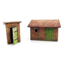 Cihlová kadibudka s kůlnou, TT, Model Scene 91529