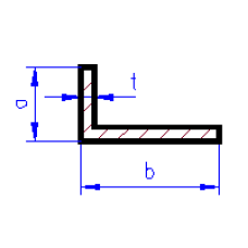 Profil L, mosaz, L=305 mm, 2 x 2 mm, Albion Alloys A2