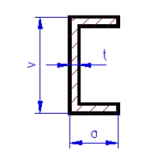Profil U, mosaz, L=305 mm, rozměry 1 x 1 mm, Albion Alloys UC1