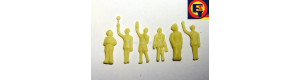 Figurky nebarvené železničáři I, 6 kusů, H0, DOPRODEJ, ES Pečky 29502