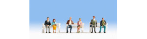 Sedící cestující, 6 figurek, TT/N, Noch 36242