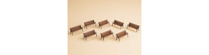 Lavičky, 8 kusů, TT, Auhagen 43648