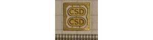 Oválné logo ČSD z 80. let, stadion - leptané, 2 kusy, TT, Lepieš 09